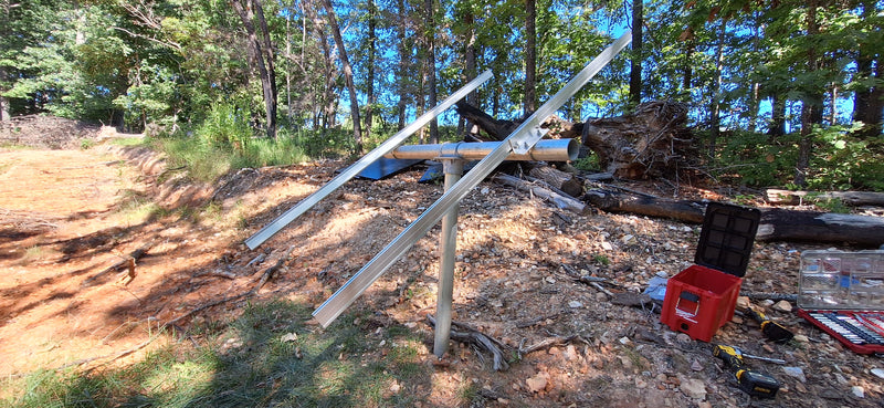 Load image into Gallery viewer, Adjustable Solar Panel 3" Pole Mount - 2x Solar Panels (With Modules) 730W Array