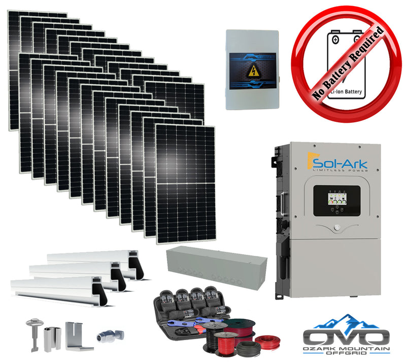 Load image into Gallery viewer, 12KW Complete Offgrid Solar Kit + 15K Sol-Ark Inverter +13.2KW Solar with Mounting Rails and Wiring
