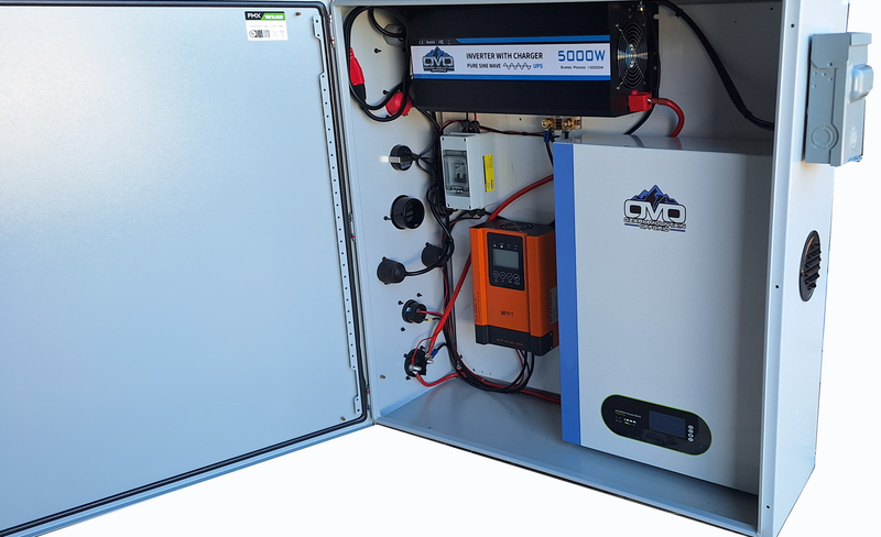 Load image into Gallery viewer, Boat Dock Offgrid Solar Kit - Mountable with Plug and Play Connections 5.3KW OMO Liberty Lithium Battery (No Solar Panels)