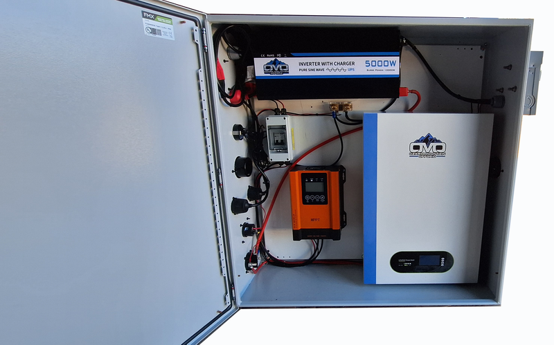 Load image into Gallery viewer, Boat Dock Offgrid Solar Kit - Mountable with Plug and Play Connections 5.3KW OMO Liberty Lithium Battery (No Solar Panels)