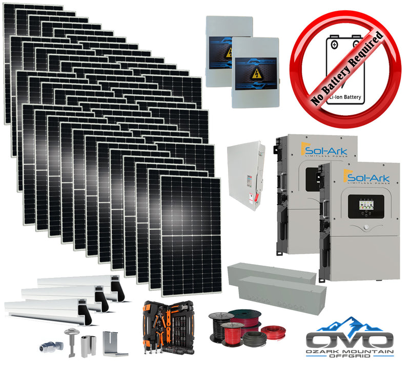 Load image into Gallery viewer, 25KW Complete Offgrid Solar Kit + 2x 15K Sol-Ark Inverter +26.4KW Solar with Mounting Rails and Wiring