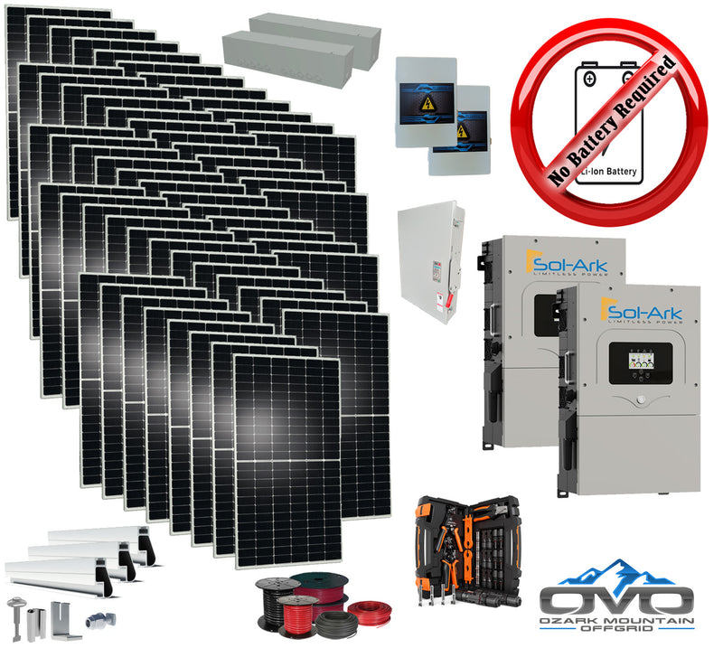 Load image into Gallery viewer, 30KW Complete Offgrid Solar Kit + 2x 15K Sol-Ark Inverter +30.8KW Solar with Mounting Rails and Wiring
