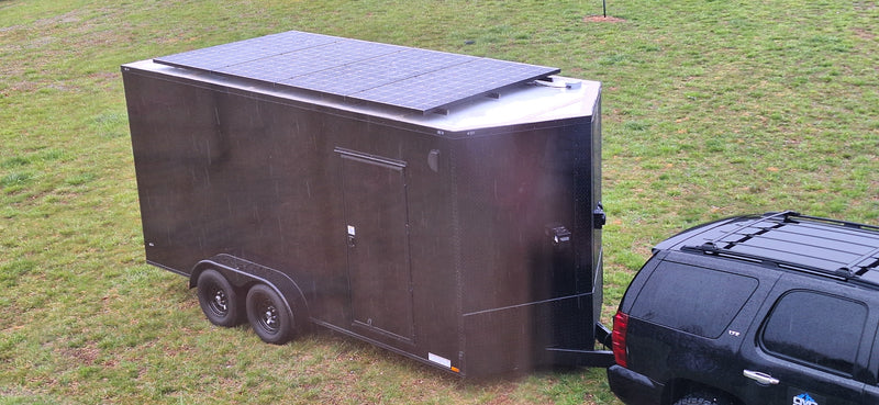 Load image into Gallery viewer, 16' Enclosed SOLAR POWERED Offgrid Self-Sufficient Trailer - SOL-ARK 15K Version with 32K Lithium Battery