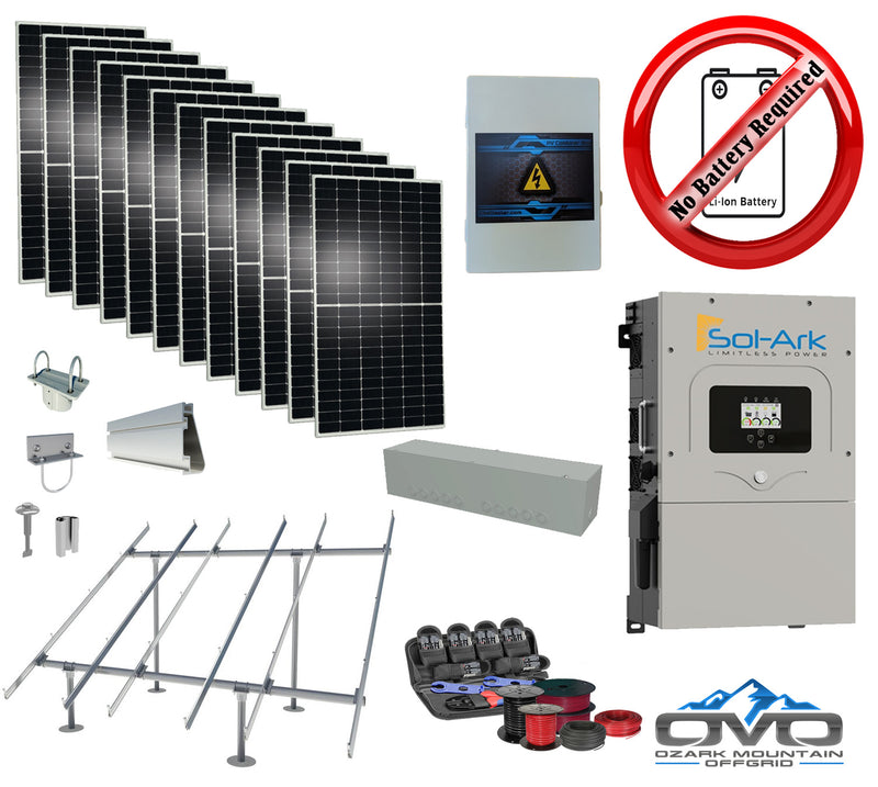 Load image into Gallery viewer, 6KW Complete Offgrid Solar Kit + 15K Sol-Ark Inverter +6.6KW Solar with Ground Mount and Wiring