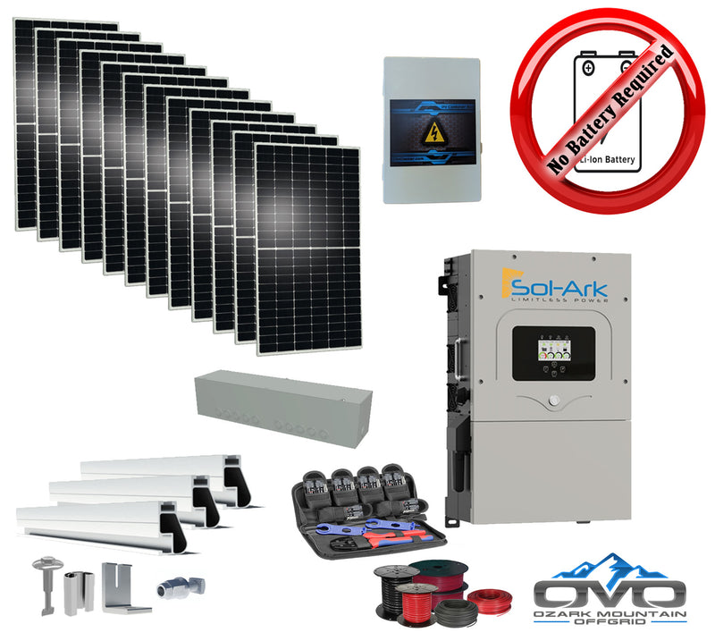 Load image into Gallery viewer, 6KW Complete Offgrid Solar Kit + 15K Sol-Ark Inverter +6.6KW Solar with Mounting Rails and Wiring