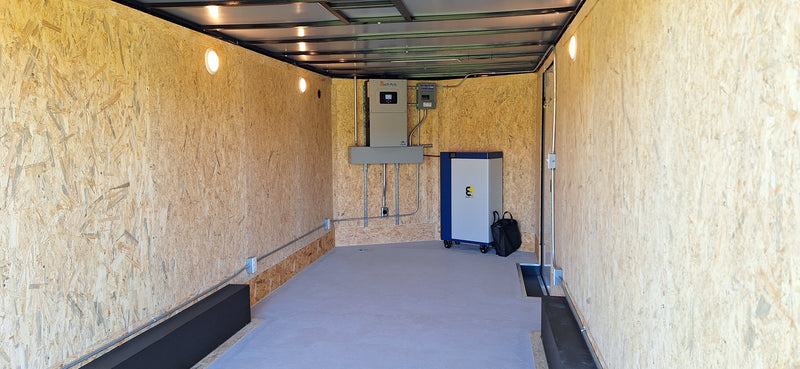 Load image into Gallery viewer, 20' Enclosed SOLAR POWERED Offgrid Self-Sufficient Trailer - SOL-ARK 15K Version with 32K Lithium Battery