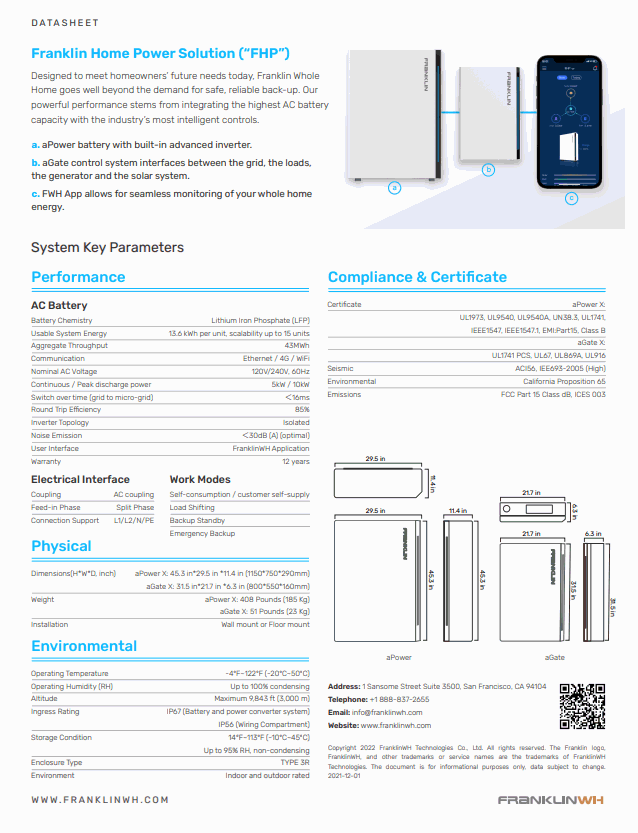 Load image into Gallery viewer, FranklinWH aPower - 13.6kWh Home Battery with Built-In Advanced Inverter 120/240V