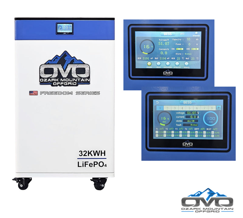 Load image into Gallery viewer, 15K Sol-Ark Inverter Pure Sine Split Phase 110/220V Inverter + 32kWh OMO 48V Freedom Series Lithium Battery