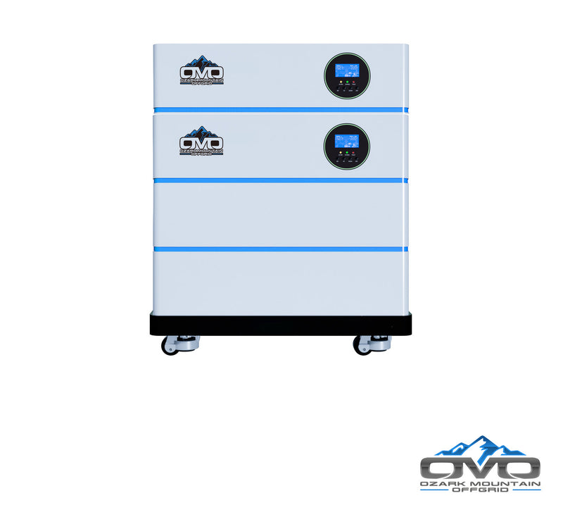 Load image into Gallery viewer, OMO All-In-One Customizable Stacking Inverter/Battery System 120/240 11000W Total Inverter Output + 10.24KW Lithium Battery