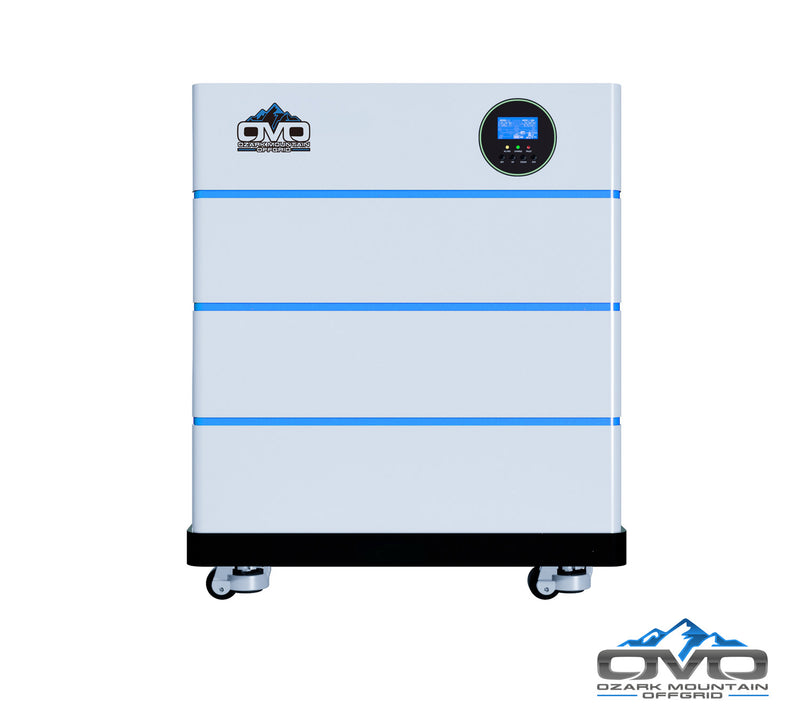 Load image into Gallery viewer, OMO All-In-One Customizable Stacking Inverter/Battery System 5500W Inverter + 15.36KW Lithium Battery