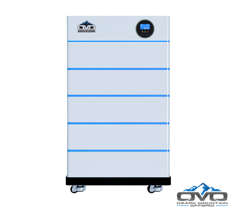 Load image into Gallery viewer, OMO All-In-One Customizable Stacking Inverter/Battery System 5500W Inverter + 25.6KW Lithium Battery