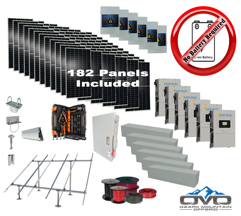 Load image into Gallery viewer, 100KW Complete Offgrid Solar Kit + 6x 15K Sol-Ark Inverter +100.2KW Solar with Ground Mount and Wiring