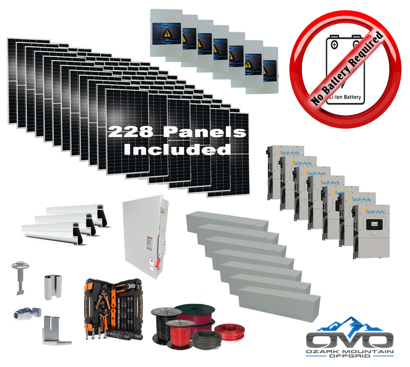 Load image into Gallery viewer, 125KW Complete Offgrid Solar Kit + 7x 15K Sol-Ark Inverter +125.4KW Solar with Mounting Rails and Wiring