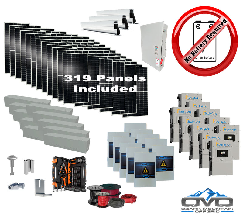 Load image into Gallery viewer, 175KW Complete Offgrid Solar Kit + 10x 15K Sol-Ark Inverter +175.45KW Solar with Mounting Rails and Wiring