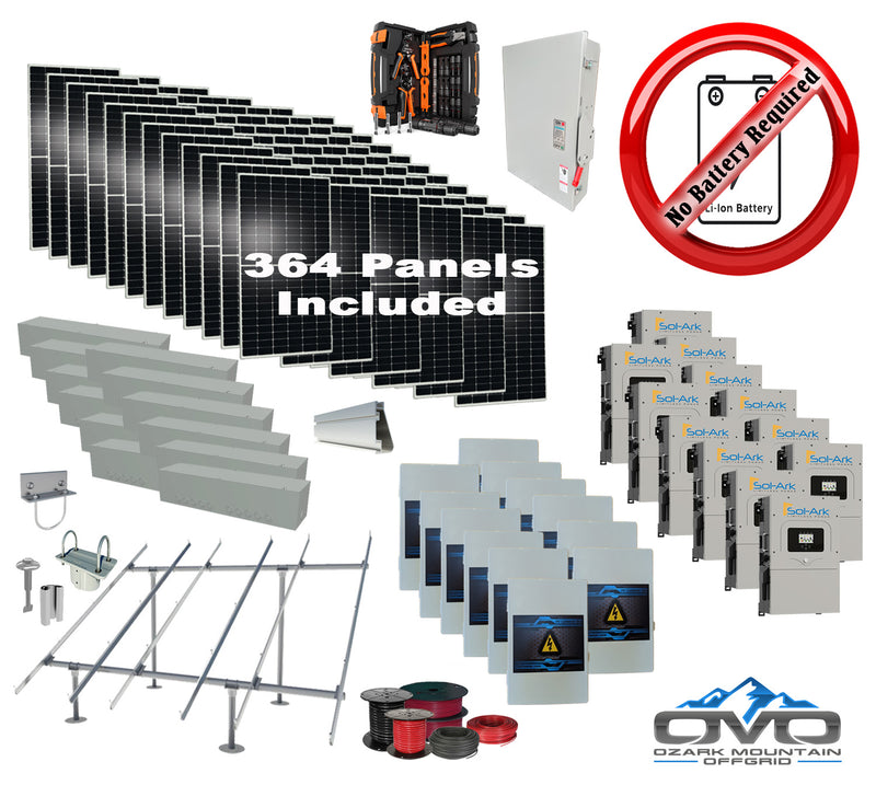 Load image into Gallery viewer, 200KW Complete Offgrid Solar Kit + 12x 15K Sol-Ark Inverter +200.2KW Solar with Ground Mount and Wiring