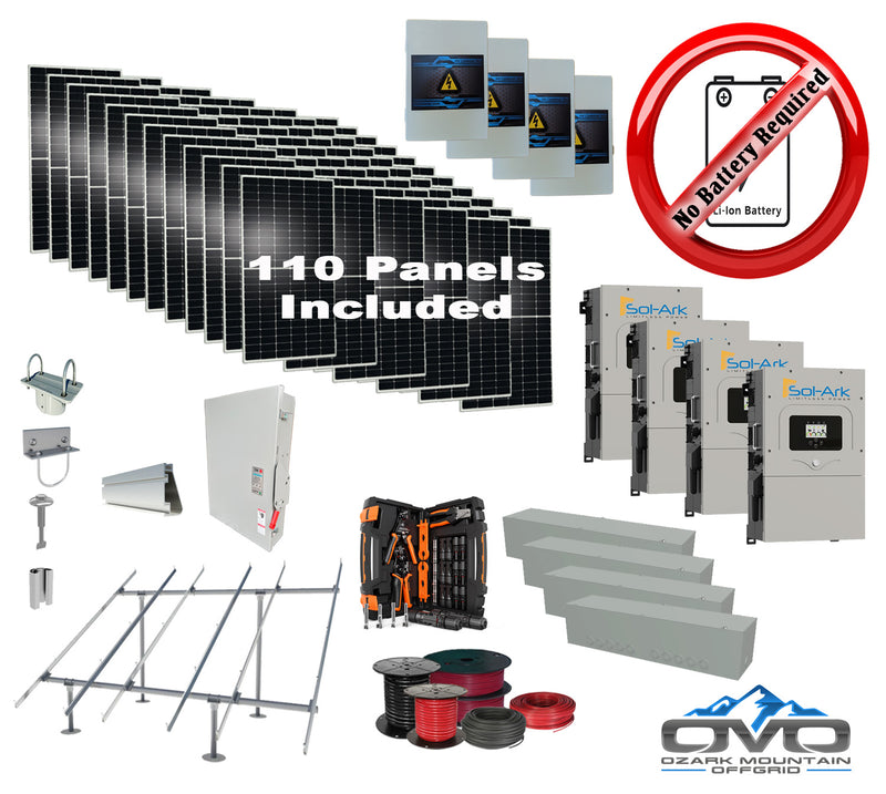 Load image into Gallery viewer, 60KW Complete Offgrid Solar Kit + 4x 15K Sol-Ark Inverter +60.5KW Solar with Ground Mount and Wiring