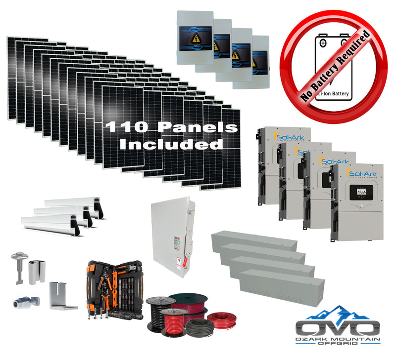 Load image into Gallery viewer, 60KW Complete Offgrid Solar Kit + 4x 15K Sol-Ark Inverter +60.5KW Solar with Mounting Rails and Wiring