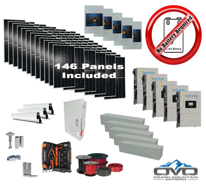Load image into Gallery viewer, 80KW Complete Offgrid Solar Kit + 5x 15K Sol-Ark Inverter +80.3KW Solar with Mounting Rails and Wiring