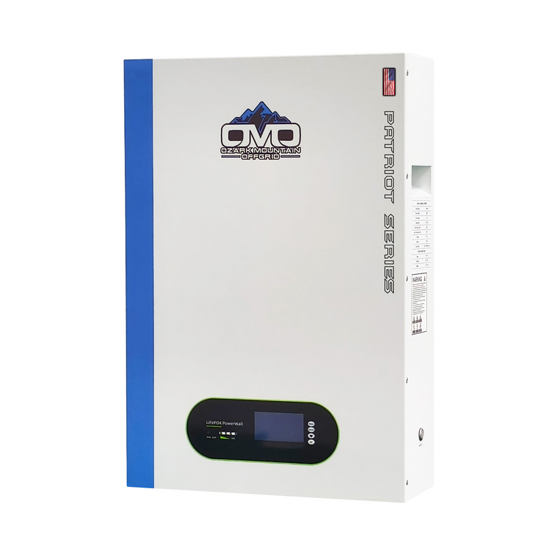 Load image into Gallery viewer, OMO Patriot 48V 5.12KW Wall Hanging Heated LifePO4 Lithium Battery System