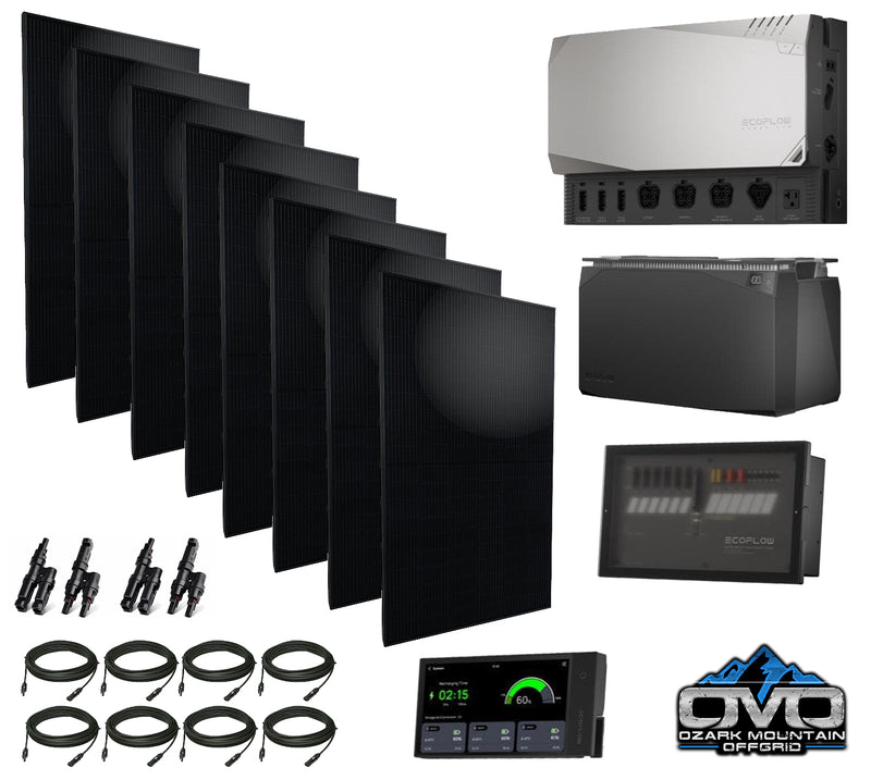 Load image into Gallery viewer, EcoFlow Power Kit 120V Output - 1x 3600 Watt Solar Generator / 5000wH Lithium Storage / 2600w Solar Complete Offgrid Kit