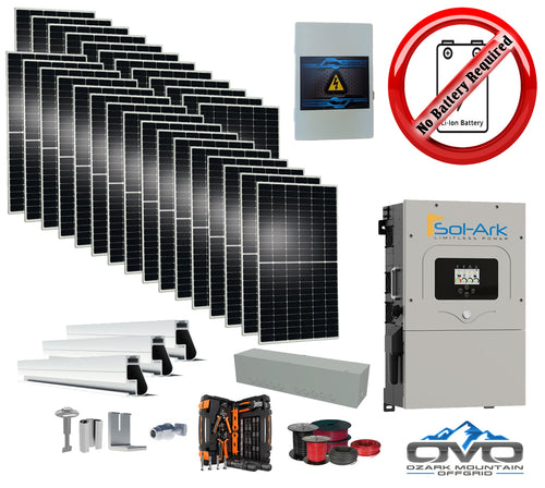15KW Complete Offgrid Solar Kit + 15K Sol-Ark Inverter +15.4KW Solar with Mounting Rails and Wiring