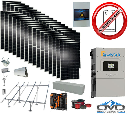 17KW Complete Offgrid Solar Kit + 15K Sol-Ark Inverter +17.6KW Solar with Ground Mount and Wiring