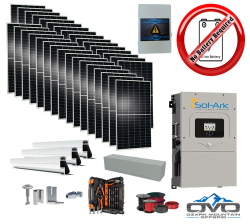 17KW Complete Offgrid Solar Kit + 15K Sol-Ark Inverter +17.6KW Solar with Mounting Rails and Wiring