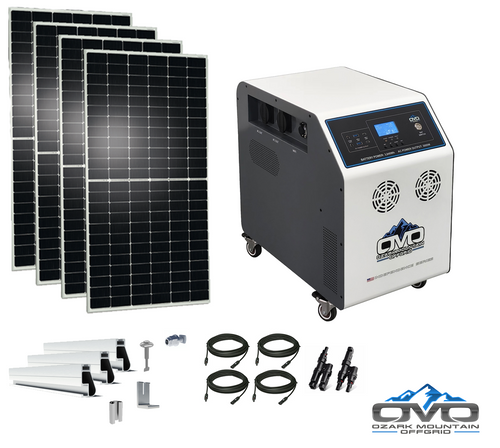 2.2KW Complete Offgrid Solar Kit + OMO Independence 3840Wh Lithium Battery Power Station with Roof Mount