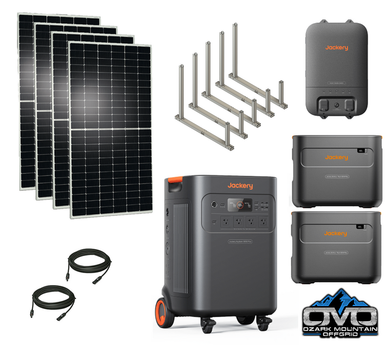 Load image into Gallery viewer, 2.2KW Jackery E5000 Essential Home Kit + Additional Battery Pack + 2.2KW Solar IntegraRack Ground Array
