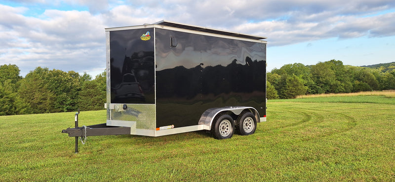 Load image into Gallery viewer, 12&#39; Enclosed SOLAR POWERED Offgrid Self-Sufficient Trailer BASE MODEL
