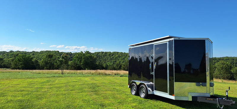 Load image into Gallery viewer, 12&#39; Enclosed SOLAR POWERED Offgrid Self-Sufficient Trailer BASE MODEL
