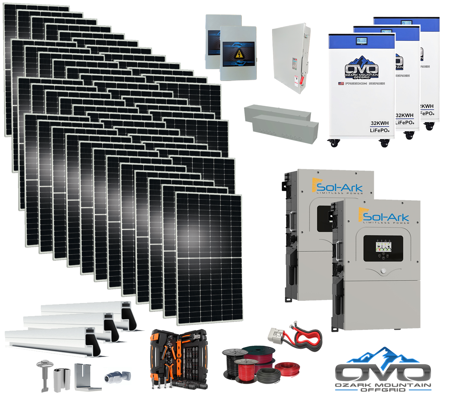 S Rack Rails For Inverter Buy 25KW Complete Offgrid Solar Kit With Mounting Rails – Ozark ...