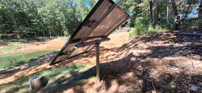 Load image into Gallery viewer, Adjustable Solar Panel 3&quot; Pole Mount - 2x Solar Panels (Without Modules)
