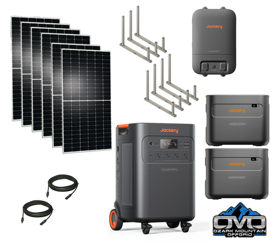 3.3KW Jackery E5000 Essential Home Kit + Additional Battery Pack + 3.3KW Solar IntegraRack Ground Array