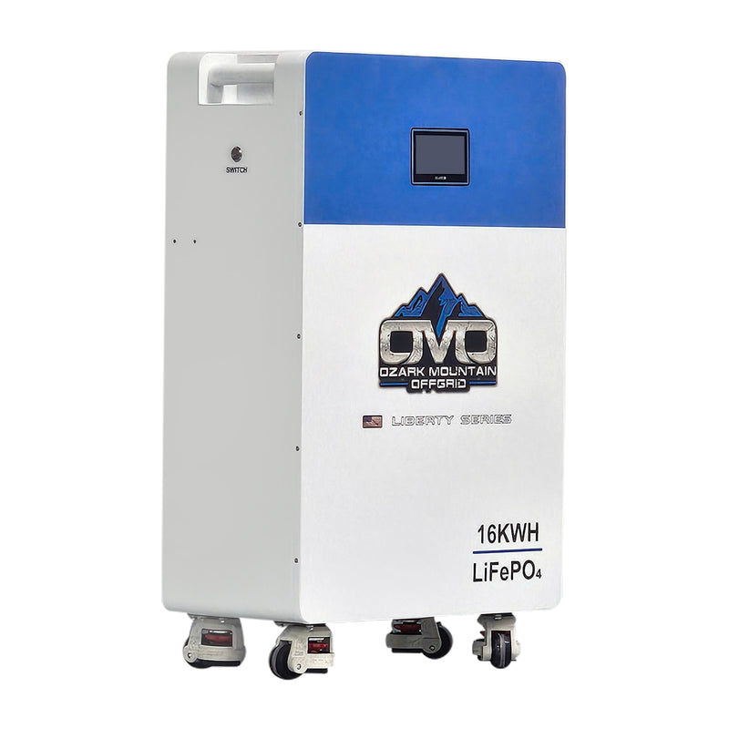 Load image into Gallery viewer, 4.4KW Complete Offgrid Solar Kit + 6K EG4 6000XP Inverter + 16KW OMO 48V Liberty Lithium Battery + 4.4KW Solar with Roof Mounting Rails and Wiring
