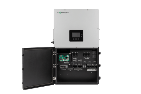 4.4KW Offgrid Solar Kit + 6KW LuxPower Split Phase 110/220V Inverter + 5.3KW 48V Lithium Battery Bank with Wiring