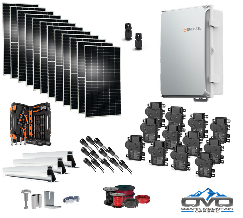 Load image into Gallery viewer, 6K Complete Grid-Tied System - Enphase Microinverters + IQ Combiner 5 + 6.6KW Solar + Roof Mount and Wiring
