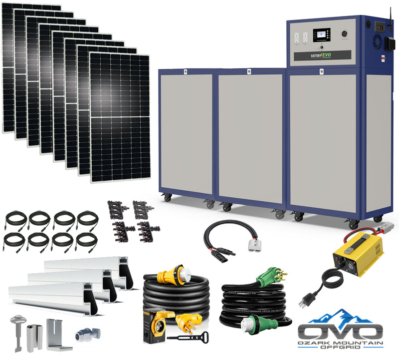 Load image into Gallery viewer, 4KW Offgrid Kit - BatteryEVO Walrus Arctic 8KW Inverter - 46.5KW Battery Bank ALL-IN-ONE UNIT
