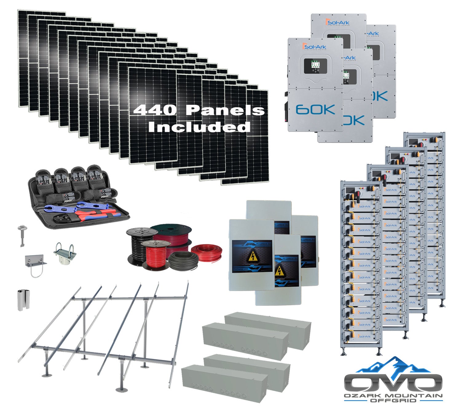Commercial 240KW Solar Array - 3 Phase 480V Solar Kit + 4x 60K 480V So ...