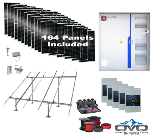 90KW Solar Battery EVO Grizzly Commercial 3-Phase Energy Storage Cabinet 207kWh Battery + 66K Inverter + 90KW Solar Array