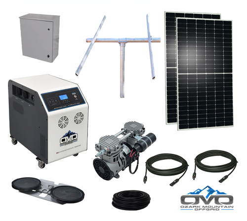 High Flow Solar Pond Aeration - Complete System with LiFePO4 Battery