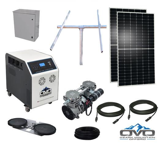 High Flow Solar Pond Aeration - Complete System with LiFePO4 Battery