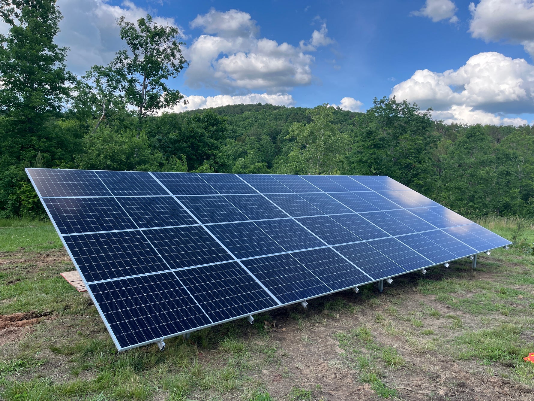 Off grid homestead with solar panels