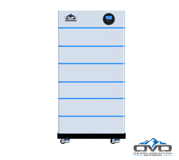 OMO All-In-One Customizable Stacking Inverter/Battery System 5500W Inverter + 30.72KW Lithium Battery