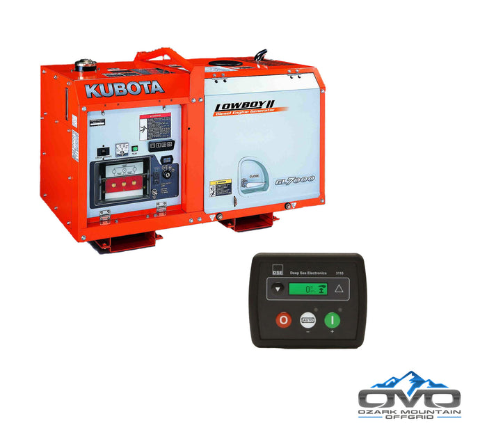 Offgrid SOL-ARK Ready Backup Kubota Lowboy II Diesel Generator - GL7000TM, 7 kW Standby, 6.5 kW Prime, Single-Phase, 120-240 Volt, Liquid-Cooled, Enclosed, Terminal Lugs - 2 Wire AutoStart