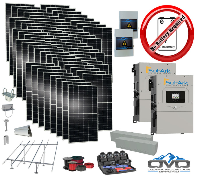35KW Complete Offgrid Solar Kit + 2x 15K Sol-Ark Inverter +35.2KW Solar with Ground Mount and Wiring