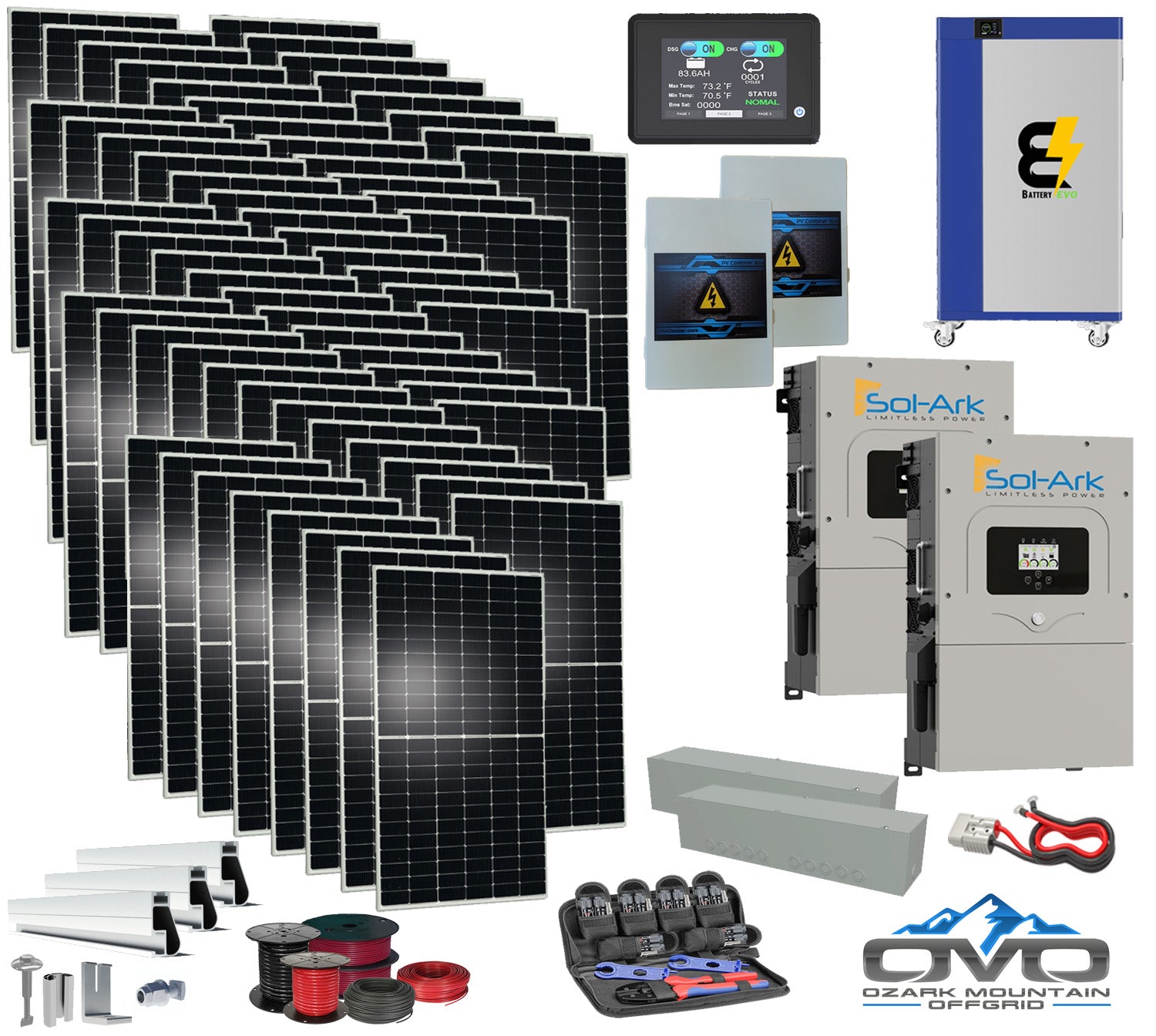 Complete 35kW Off-Grid Solar Kit with Inverters & Batteries – Ozark ...