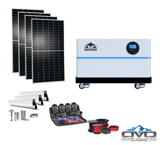 2.2KW OMO All-In-One Customizable Stacking Inverter/Battery System 5500W Inverter + 5.12K Lithium Battery + 2.2KW Solar Roof Mount