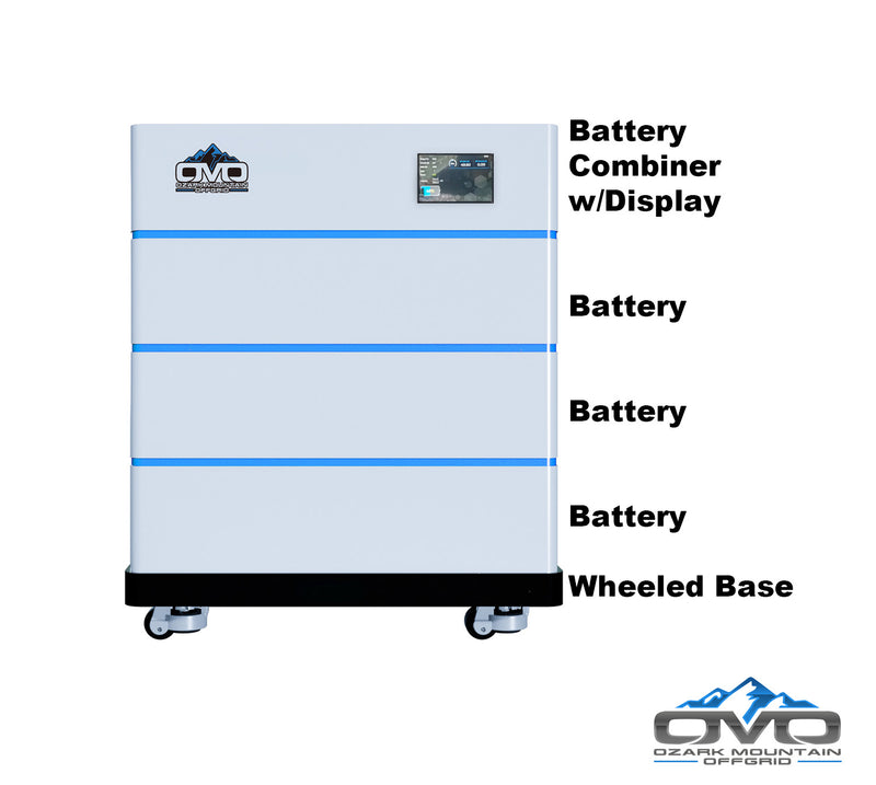 Load image into Gallery viewer, 15KW Complete Offgrid Solar Kit - 15K Sol-Ark Inverter + 15.36KW OMO Stack Lithium Battery +15.4KW Solar with Mounting Rails and Wiring
