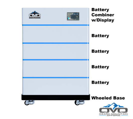 17KW Complete Offgrid Solar Kit - 15K Sol-Ark Inverter + 20.48KW OMO Stack Lithium Battery +17.6KW Solar with Ground Mount and Wiring